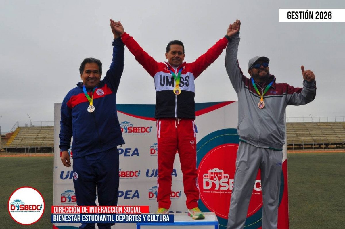 Premiación de la categoría masculina en las diferentes disciplinas de atletismo.