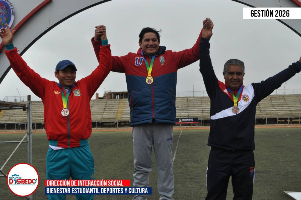 Premiación de la categoría masculina en las diferentes disciplinas de atletismo.