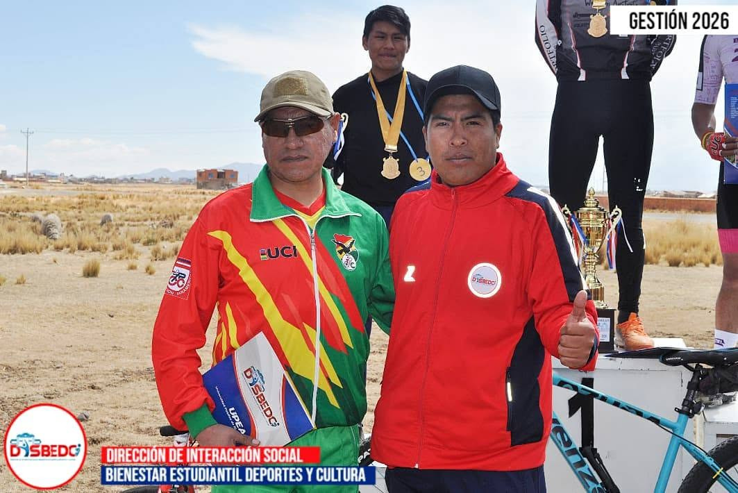 La UPEA y la DISBEDC otorgaron un reconocimiento al Prof. Edsson Huanca Sea por su aporte a la Gran Rodada Ciclística “Deportistas de Altura” 2026