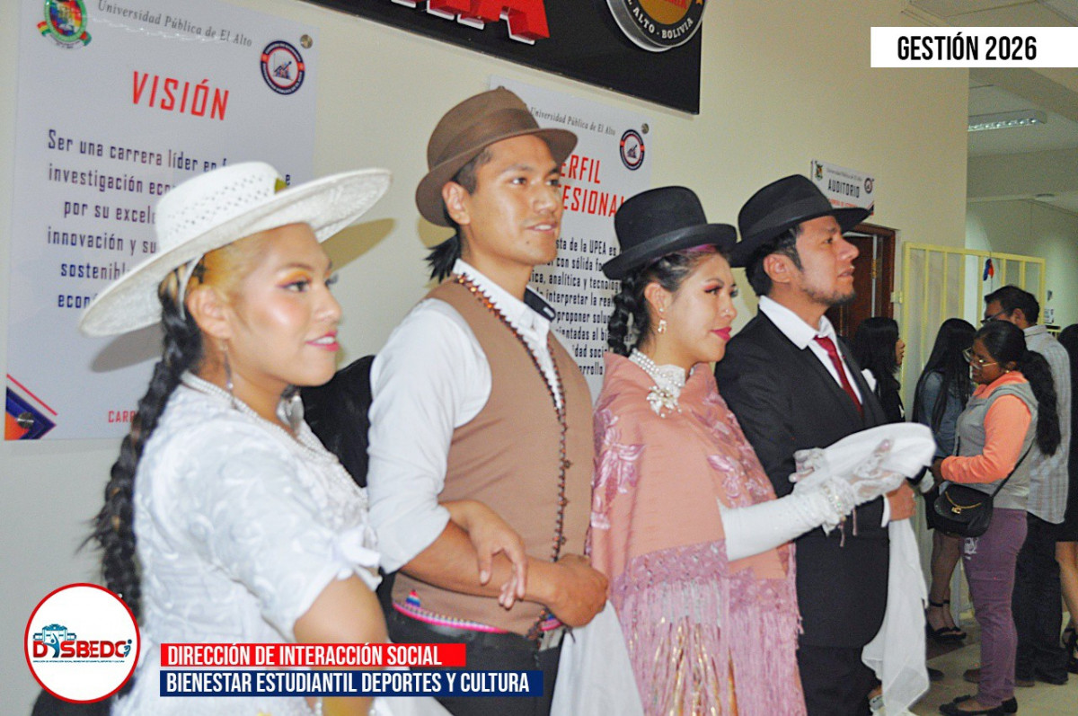 El Ballet Folklórico de la UPEA engalana la inauguración de la gestión académica 2026 de la carrera de Economía.